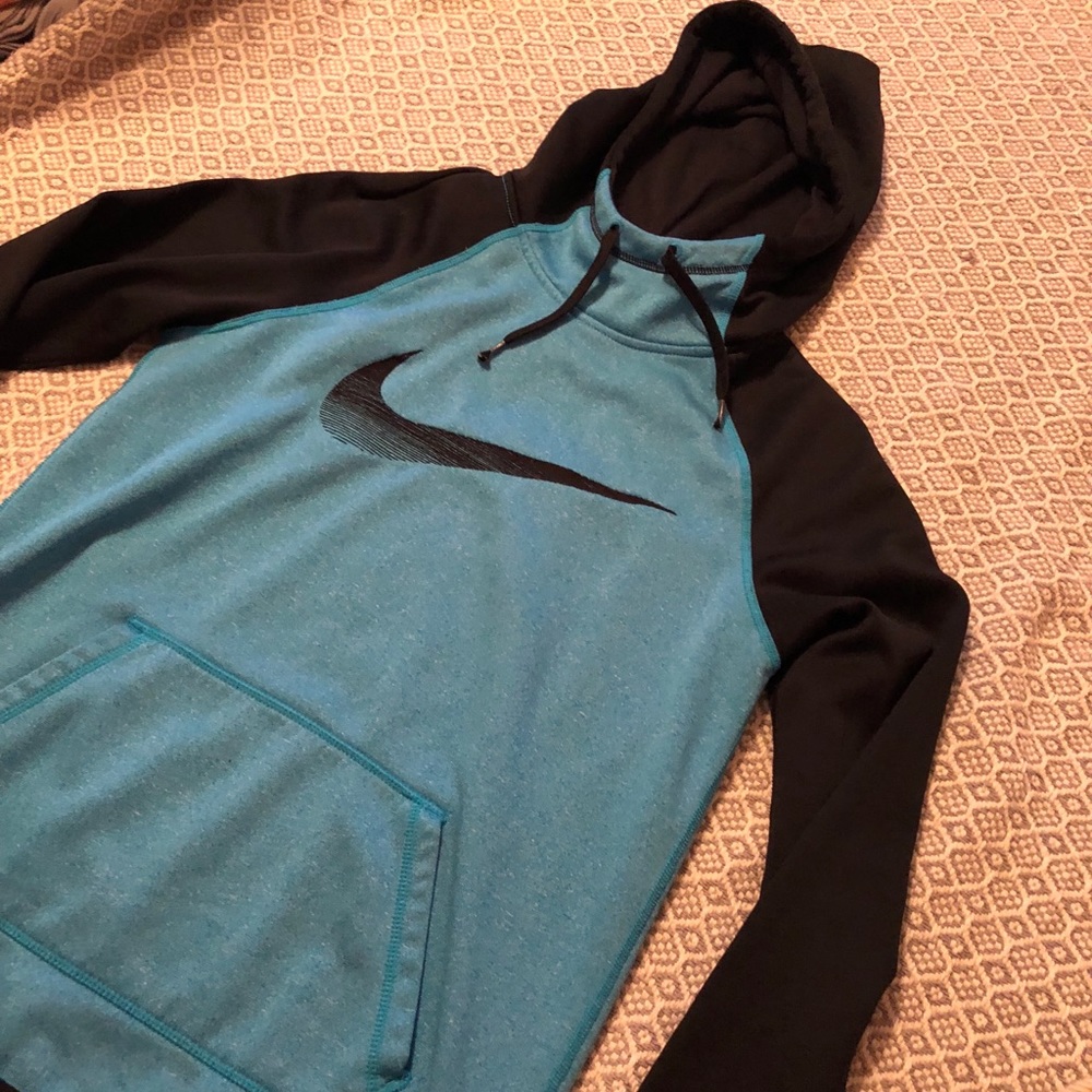 Blue & black Nike Funnel neck hoodie